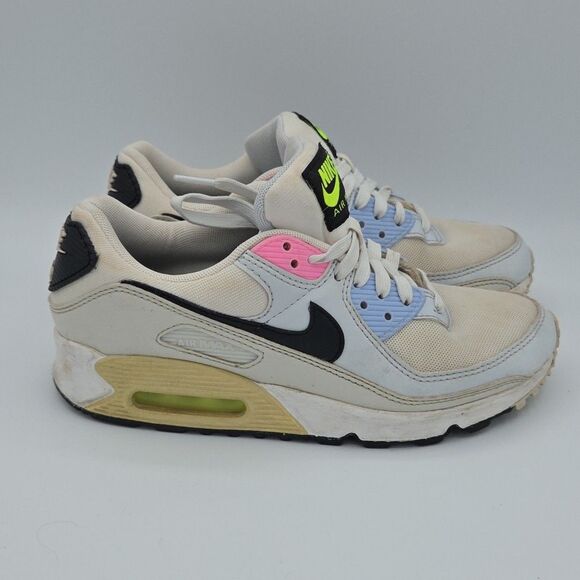 Nike Air Max 90 Women’s Size 7 DQ0374-100 Pastel Easter Sneakers White Pink - Picture 5 of 7
